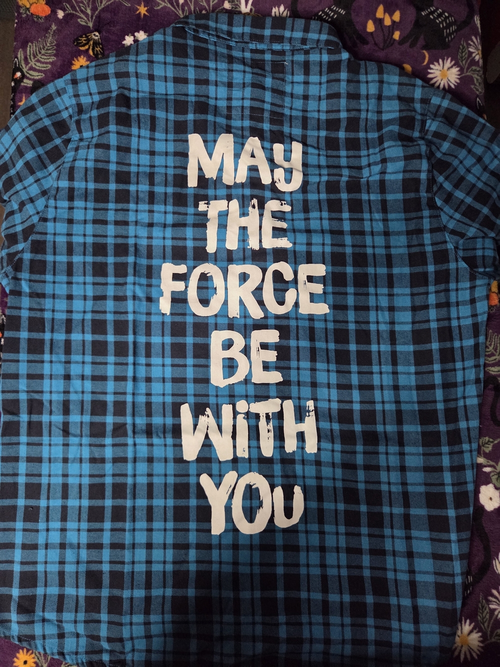 Disney Cakeworthy Star Wars May The Force Be With You Flannel Shirt XL
